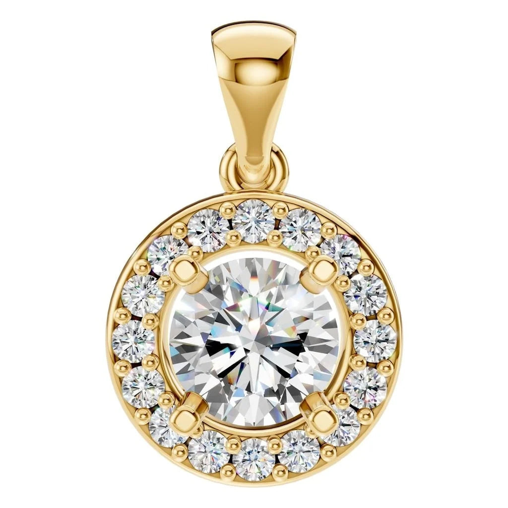Lune - zawieszka halo z diamentem laboratoryjnym 0,5 ct