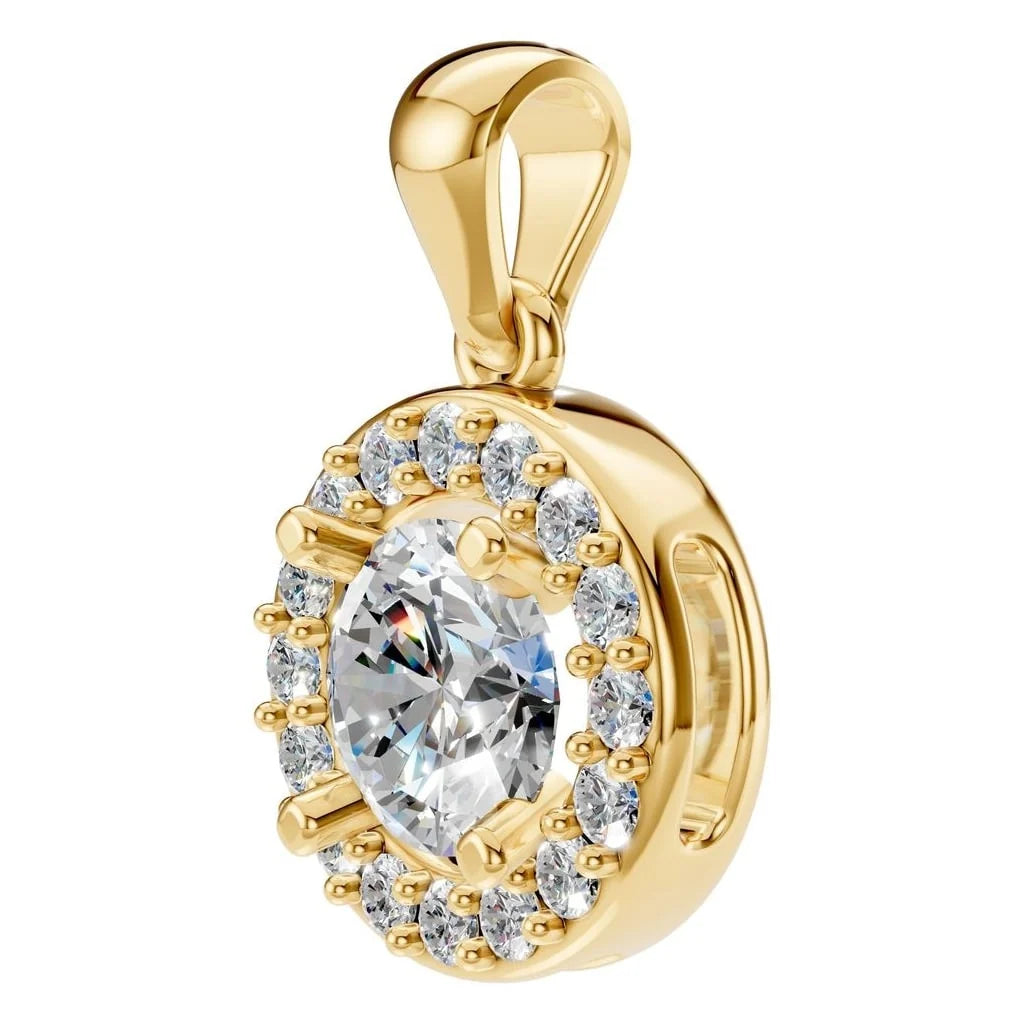 Lune - zawieszka halo z diamentem laboratoryjnym 0,5 ct